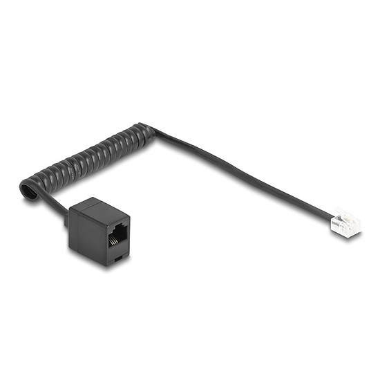 Delock Telefon csavart kábel RJ11 apa - RJ45 anya fekete színű 1 m