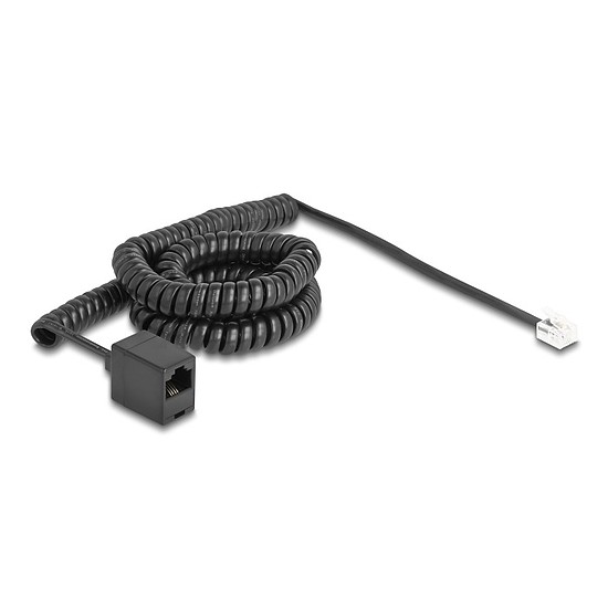 Delock Telefon csavart kábel RJ11 apa - RJ45 anya fekete színű 5 m