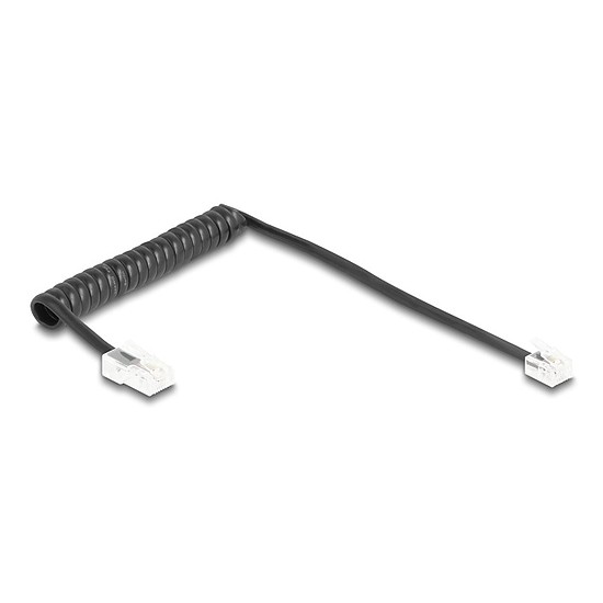 Delock Telefon csavart kábel RJ11 apa - RJ45 apa fekete színű 1 m