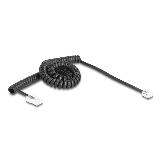 Delock Telefon csavart kábel RJ11 apa - RJ45 apa fekete színű 3 m