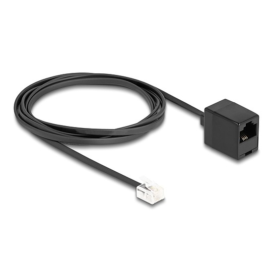Delock Telefonkábel RJ11 apa - RJ45 anya, fekete, 2 m