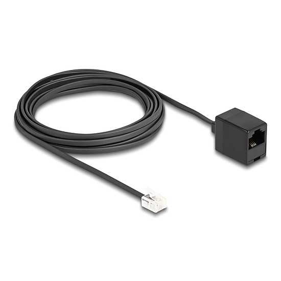 Delock Telefonkábel RJ11 apa - RJ45 anya, fekete, 5 m