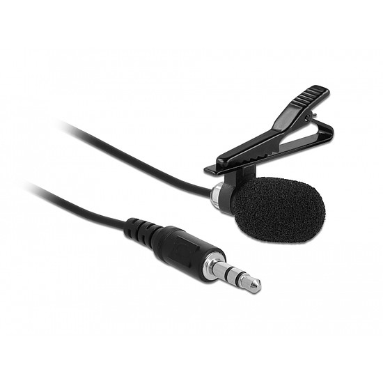 Delock Tie lavalier mindenirányú csiptetős mikrofon 3,5 mm-es sztereo jack 3 tűs apával és adapter k (66279)