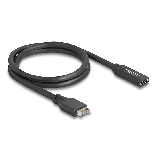 Delock USB 10 Gbps E-típusú A-kulcs kábel 20 tűs apa - USB Type-C anya 70 cm
