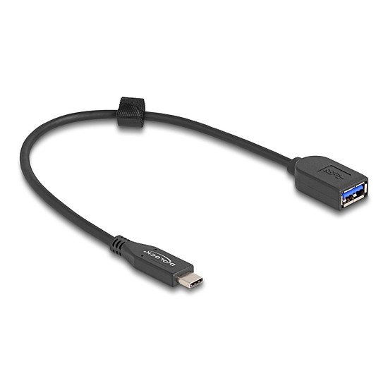 Delock USB 10 Gbps koax kábel USB Type-C apa A-típusú anya 25 cm hosszú