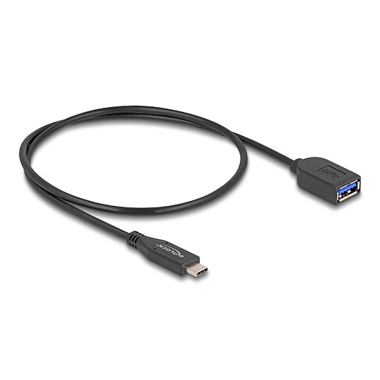 Delock USB 10 Gbps koax kábel USB Type-C apa A-típusú anya 50 cm hosszú
