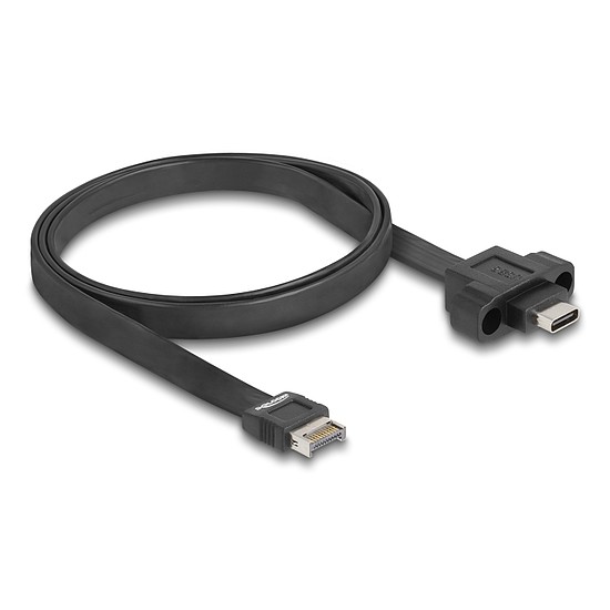 Delock USB 10 Gbps szalagkábelhez E-típusú A kulcsos 20 tűs apa csatlakozó - USB Type-C anya rögzíthető csatlakozó, kábelhossz 75 cm
