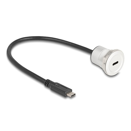 Delock USB 10 Gbps USB Type-C beépített anya kábelcsatlakozóval 30 cm, alumínium (88183)