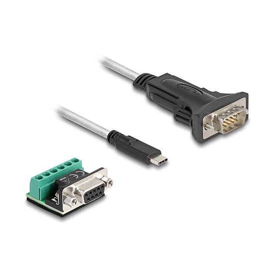 Delock USB 2.0 A-típusú adapter 1 x soros RS-422/485 apa 6 tűs terminal blockkal 5 V 2 m