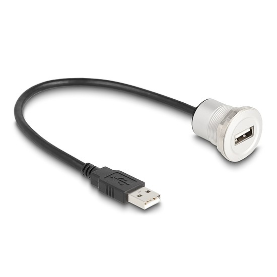 Delock USB 2.0 A-típusúbeépített anya kábelcsatlakozóval 30 cm, alumínium
