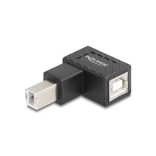 Delock USB 2.0 adapter B-típusú USB apa B-típusú USB anya 90 -ban lefelé hajlított