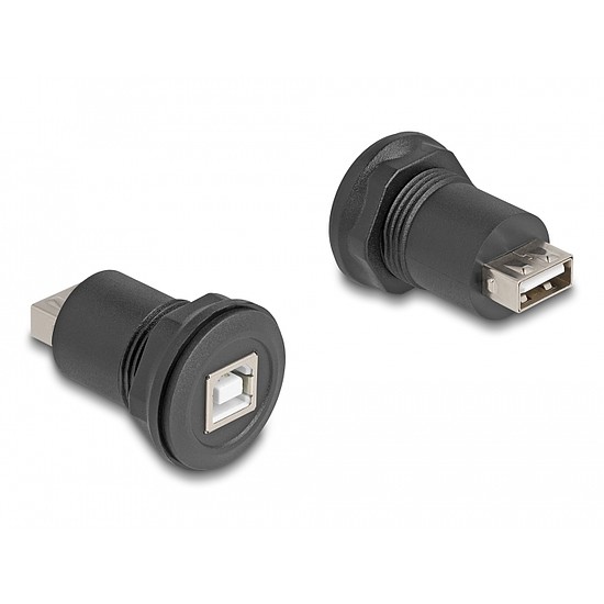 Delock USB 2.0 B-típusú USB 2.0 A-típusú beépített csatlakozóval fekete