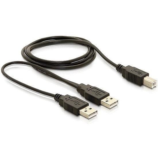 Delock USB 2.0-B USB-A hálózati + hálózati/adat kábel (82394)