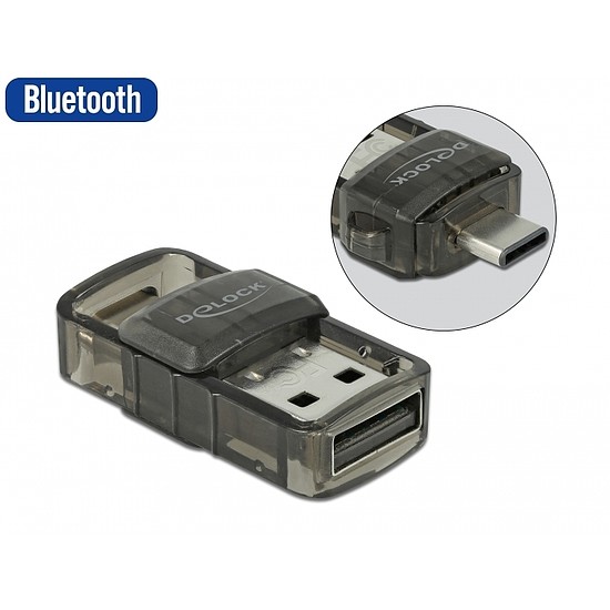 Delock USB 2.0 Bluetooth 4.0 adapter 2 az 1-ben USB Type-C vagy A-típusú USB (61002)