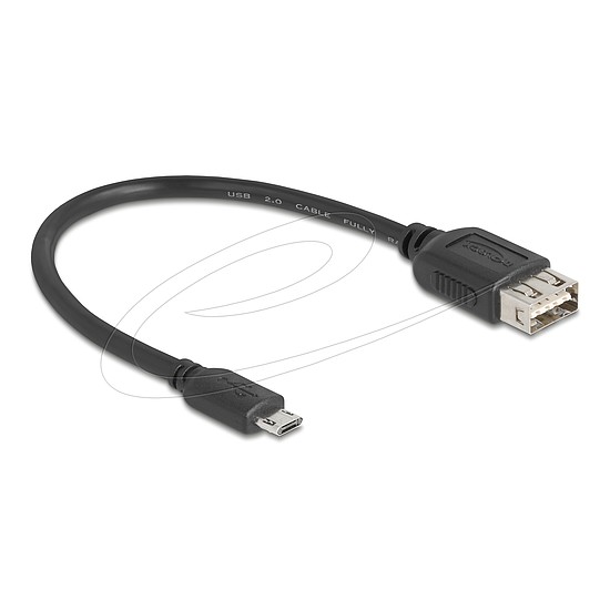 Delock USB 2.0 kábel EASY USB Type Micro apa - EASY USB Type-A anya 0,2 m