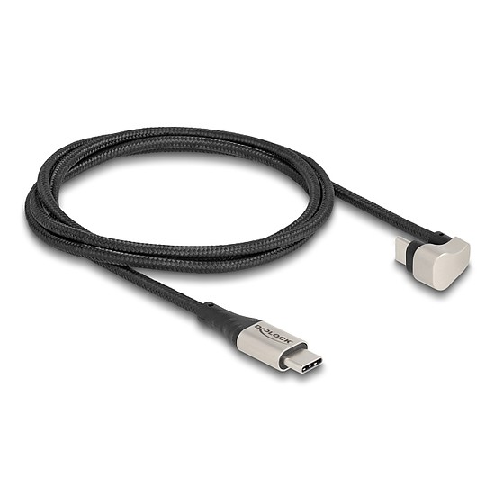 Delock USB 2.0 Kábel USB Type-C apa - apa 180 -ban hajlított 1 m PD 3.0 60 W