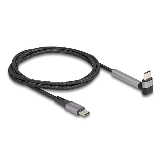 Delock USB 2.0 kábel USB Type-C apa apa eszközökhöz hajlított álló funkcióval PD 3.0 60 W 1,5 m