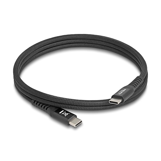 Delock USB 2.0 kábel USB Type-C apa apa mágneses textil borítással PD 3.0 60 W 1 m