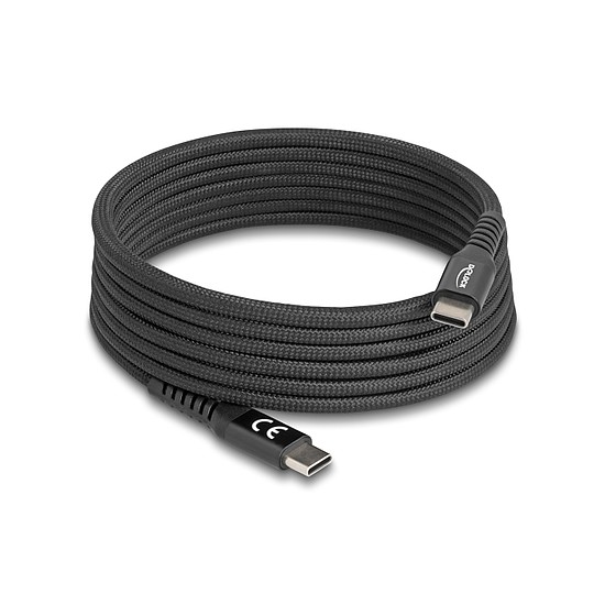 Delock USB 2.0 kábel USB Type-C apa apa mágneses textil borítással PD 3.0 60 W 2 m