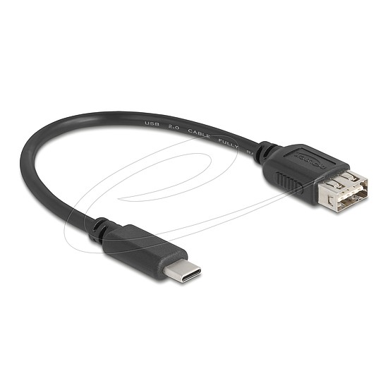 Delock USB 2.0 kábel USB Type-C apa EASY USB Type-A anya, 0,2 m