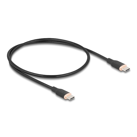 Delock USB 2.0 kábel USB Type-C dugó - dugó PD 3.0 60 W 0,5 m fekete Szilikon