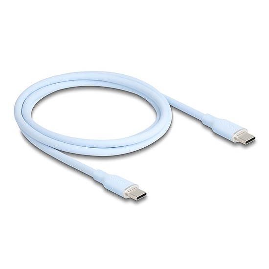 Delock USB 2.0 kábel USB Type-C dugó - dugó PD 3.0 60 W 1 m kék Szilikon