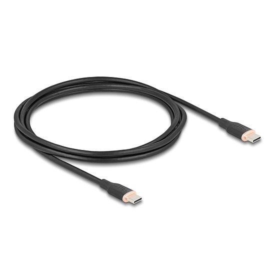 Delock USB 2.0 kábel USB Type-C dugó - dugó PD 3.0 60 W 2,5 m fekete Szilikon