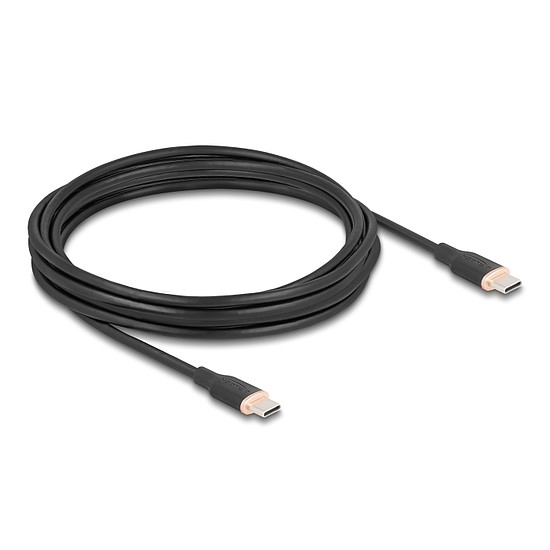 Delock USB 2.0 kábel USB Type-C dugó - dugó PD 3.0 60 W 4 m fekete Szilikon
