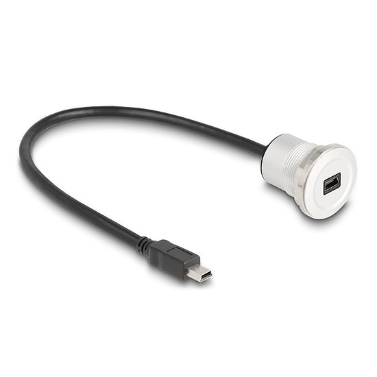 Delock USB 2.0 Mini-B beépített anya kábelcsatlakozóval 30 cm, alumínium
