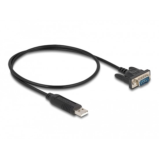 Delock USB 2.0 soros RS-232 adapterhez kompakt soros konnektor házzal 50 cm FTDI (66461)