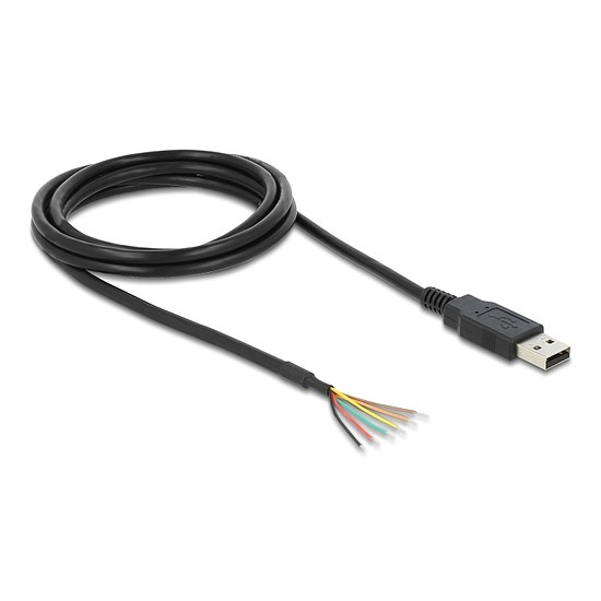 Delock USB 2.0 - Soros UART LVTTL átalakító 6 nyílt vezetékkel és 3,3 V kimeneti feszültséggel 1,8 m