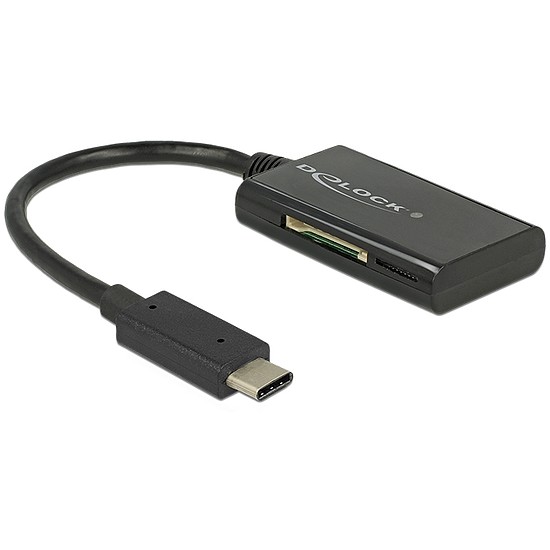 Delock USB 3.1 Gen 1 kártyaolvasó USB Type-C bementi csatlakozóval 4 nyílással (91740)