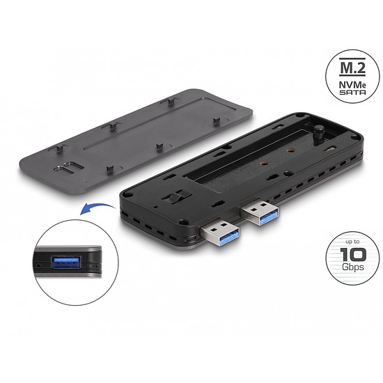 Delock USB 3.2 Gen 2 ház PlayStation 5-höz M.2 NVMe Slot-tal - eszközmentes (42013)