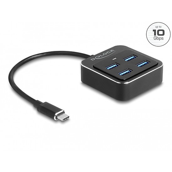 Delock USB 3.2 Gen 2 USB Type-C hub 4 x USB Type-A csatlakozóaljzattal 10 Gbps (64191)