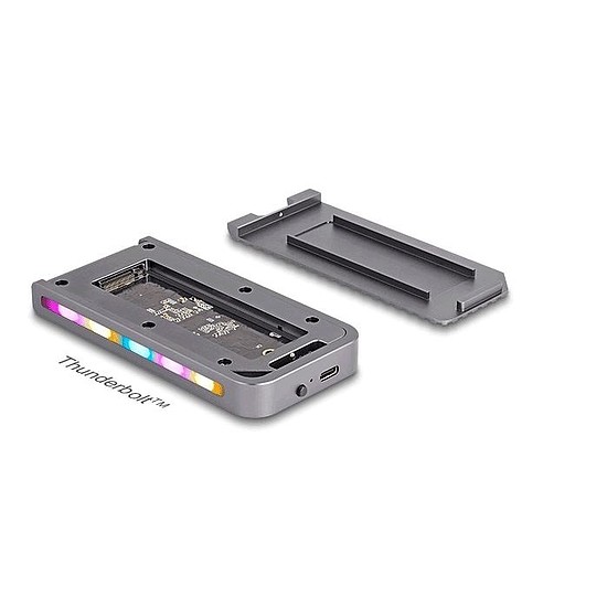 Delock USB 40 Gbps ház for 1 db. M.2 NVMe SSD játék stílusban LED fénnyel és ventilátorral szerszám nélkül rögzíthető