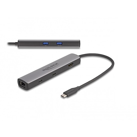 Delock USB 40 Gbps USB Type-C dokkolóállomás 8K - HDMI / USB 10 Gbps / 2,5 Gigabit LAN / PD 3.0 100 W