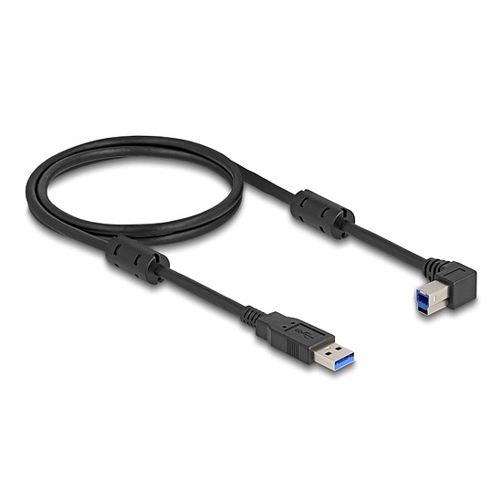 Delock USB 5 Gbps kábel A-típusú apa - B-típusú apa 90 balra hajlítva 1 m