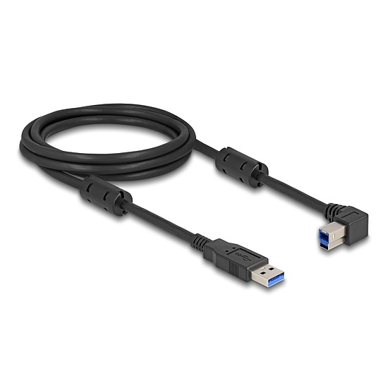 Delock USB 5 Gbps kábel A-típusú apa - B-típusú apa 90 balra hajlítva 2 m