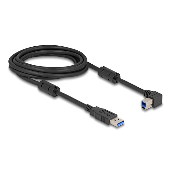 Delock USB 5 Gbps kábel A-típusú apa - B-típusú apa 90 balra hajlítva 3 m