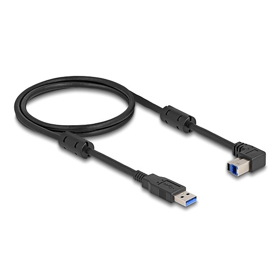 Delock USB 5 Gbps kábel A-típusú apa - B-típusú apa 90 felfelé néző csatlakozóapaval 1 m