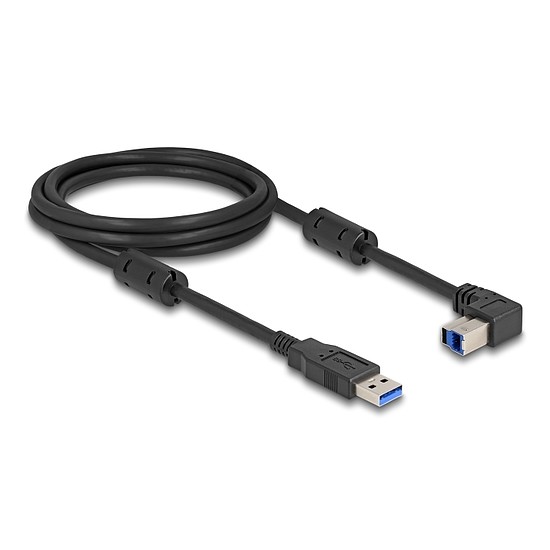 Delock USB 5 Gbps kábel A-típusú apa - B-típusú apa 90 felfelé néző csatlakozóapaval 2 m