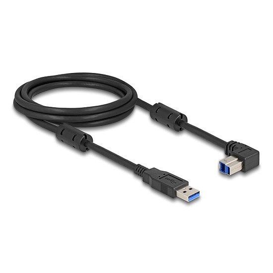 Delock USB 5 Gbps kábel A-típusú apa - B-típusú apa 90 lefelé néző csatlakozóapaval 2 m