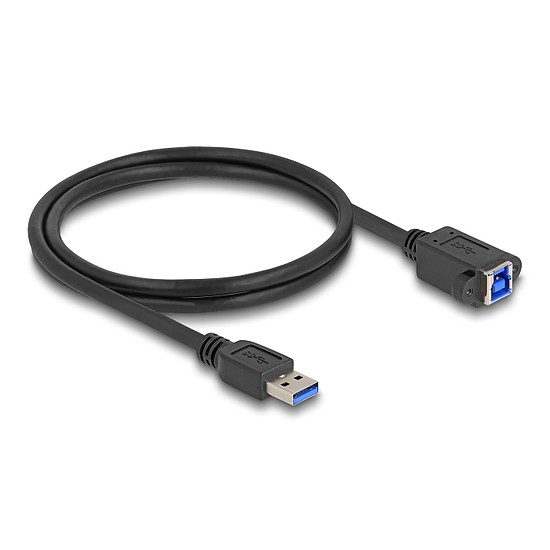 Delock USB 5 Gbps kábel A-típusú USB apa B-típusú USB anya installációhoz 1 m, fekete