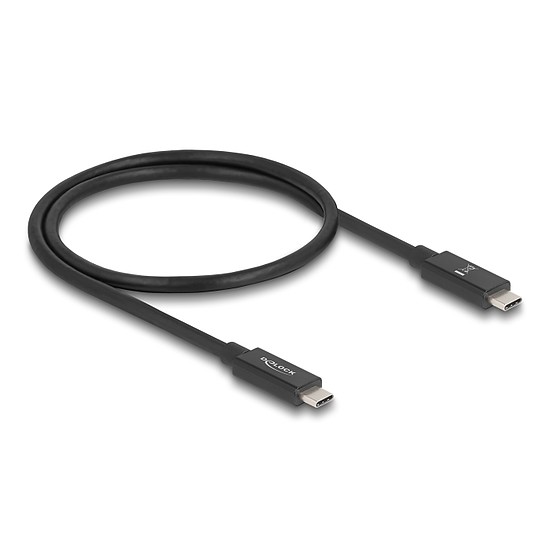 Delock USB 80 Gbps kábel USB Type-C dugó - dugó 16K 60 Hz PD 3.1 240 W E-Marker koaxiális 0,5 m fekete