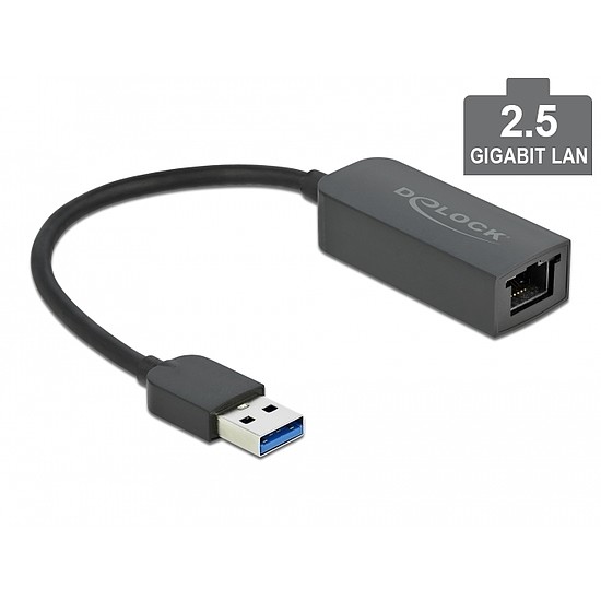 Delock USB A-típusú adapter apa 2,5 Gigabit LAN kompakt (66646)