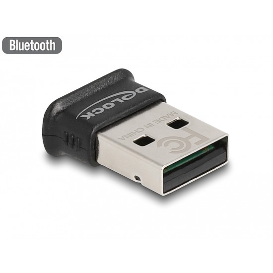 Delock USB Bluetooth 5.0 adapter class 1 mikrokialakítással - működés legfeljebb 100 méteres tartományban (61024)