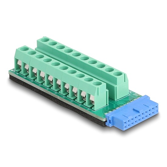 Delock USB csatlakozósorral ellátott hüvely - Csatlakozóblokkos adapter 20 tűs