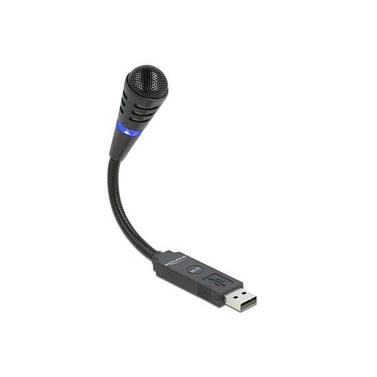 Delock USB mikrofon gégecsovel és némító gombbal (66499)