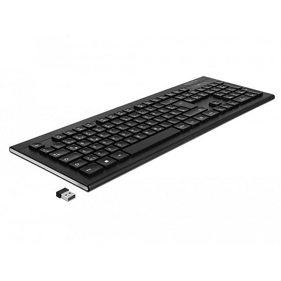 Delock USB Tastatur 2,4 GHz kabellos schwarz (Water-Drop ) (12671)