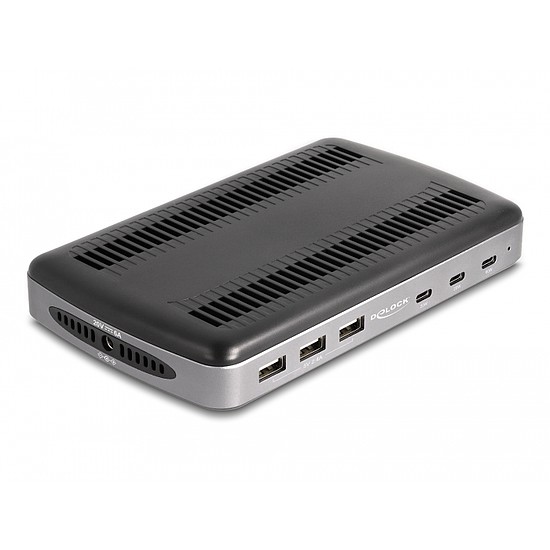 Delock USB töltőállomás 3 db. USB Type-C PD-vel és 3 db. USB A-típusú csatlakozási felülettel (112 W)